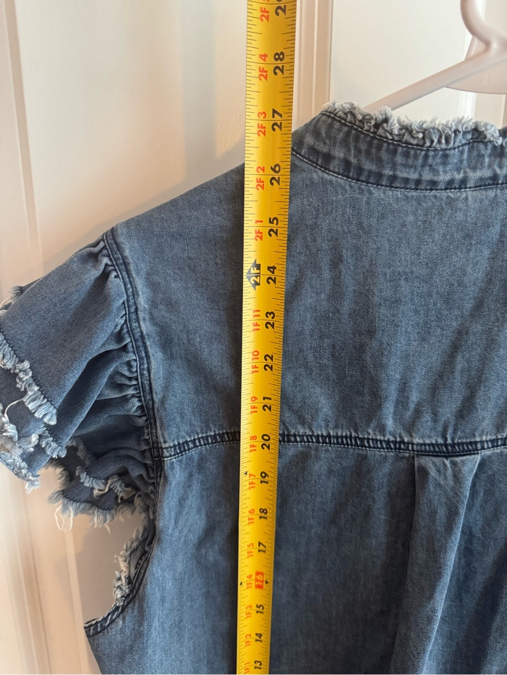 Amazon Denim Ruffle-Trim Tank Top - Blue - Picture 4 of 7